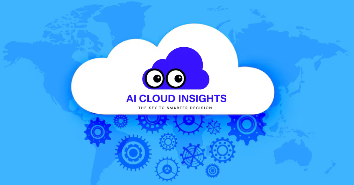 AI Cloud Insights overview screen with total cost, cost trend, security score and compliance score
